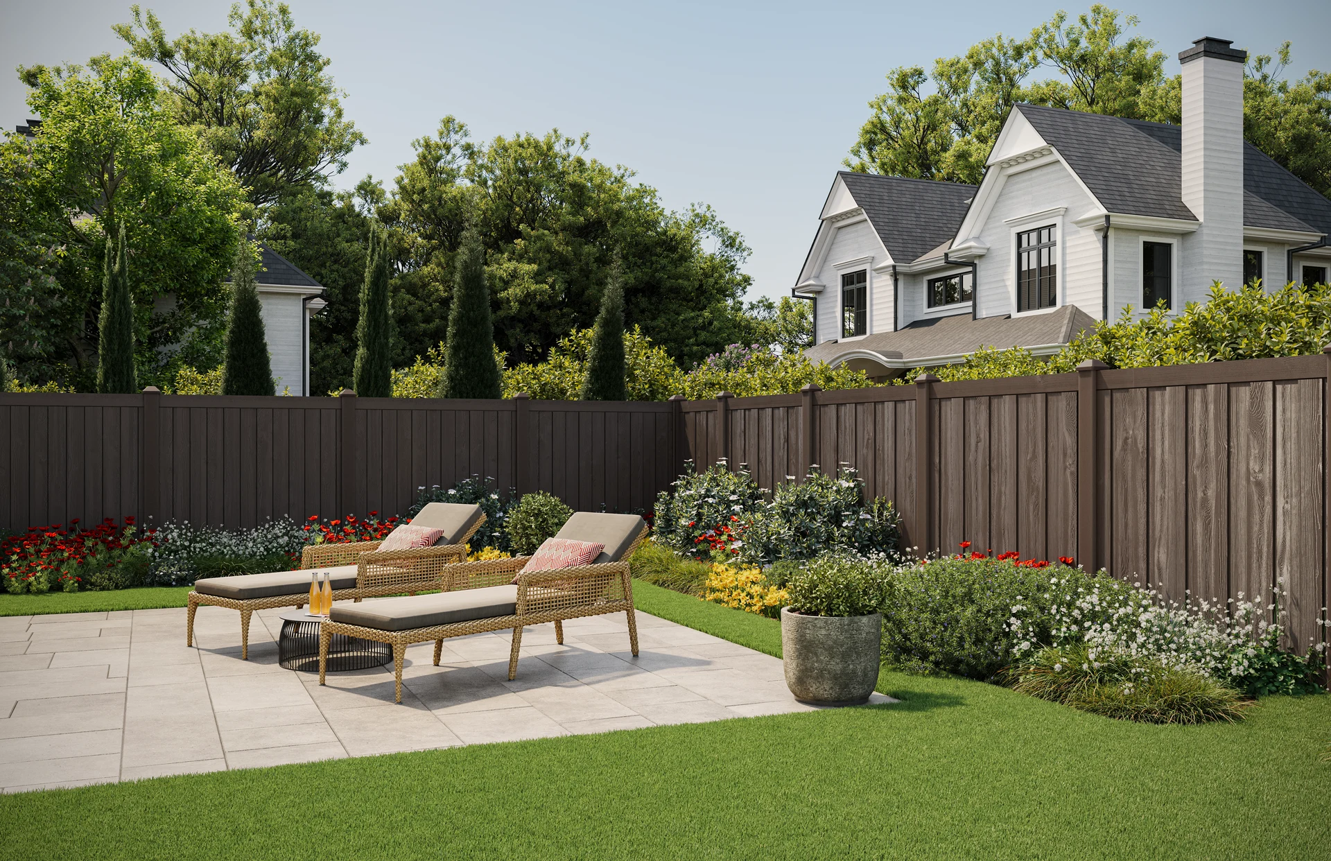 Good-neighbor equal-finish privacy fence install in Raymore, MO — RKC Wood Care Pros