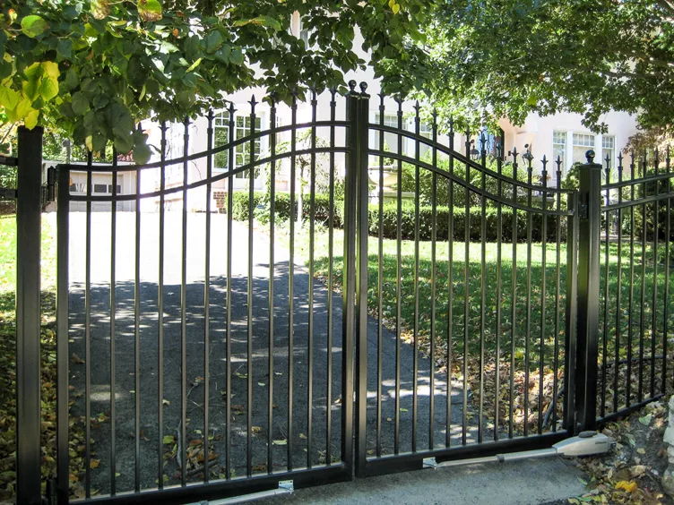 Ornamental iron double-drive gate by RKC Wood Care Pros near Grain Valley, MO