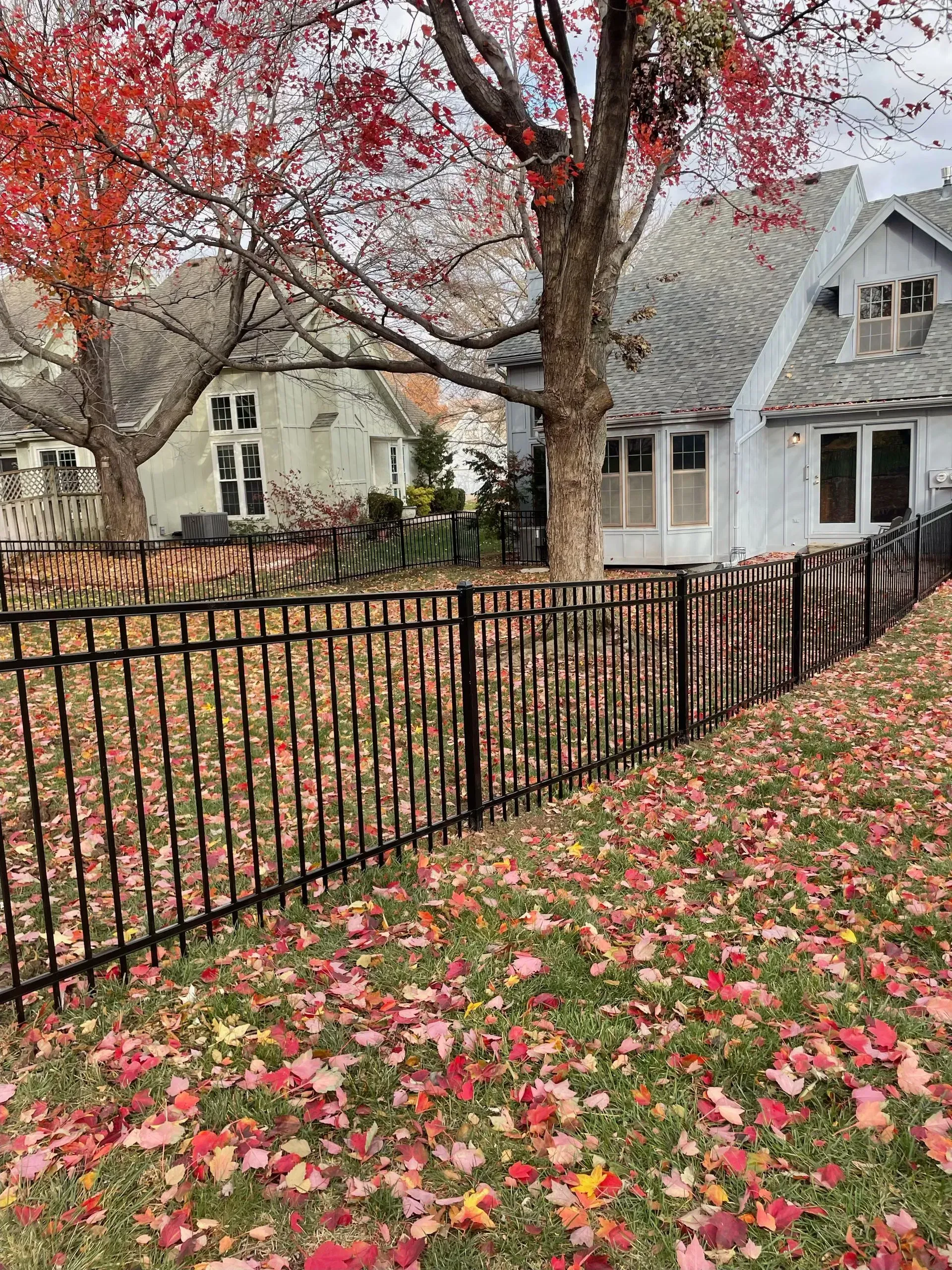 Powder-coated black aluminum ornamental fence with spear-top finials in Leawood, KS — RKC Wood Care Pros