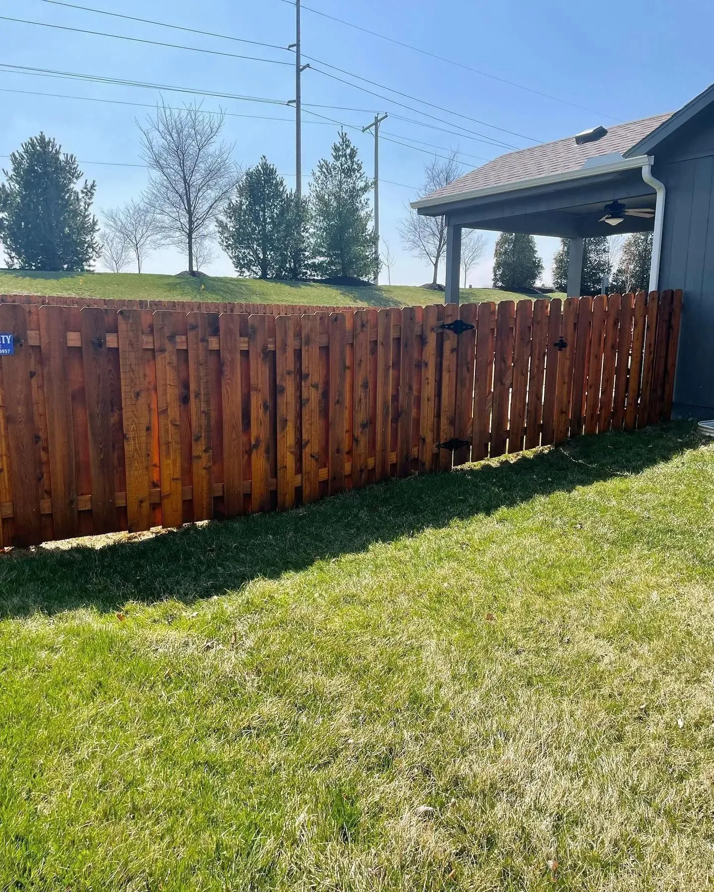 Shadow box cedar fence in Woodland Creek by RKC Wood Care Pros