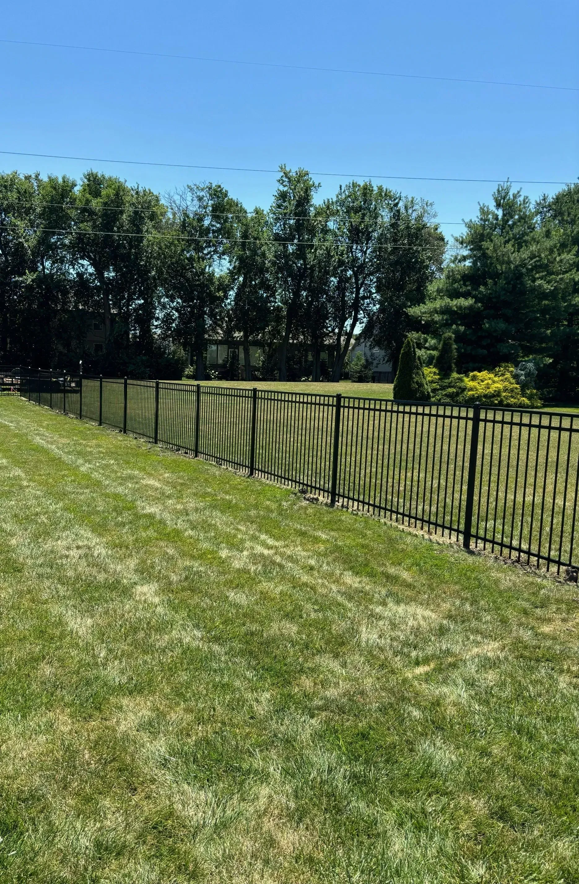 Shadow box cedar fence in a Shawnee hilltop backyard by RKC Wood Care Pros