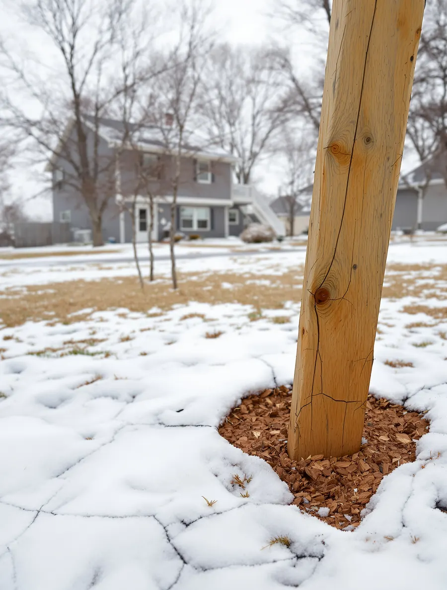 Frost-heave damage on a shallow fence post in Kansas City after 80+ freeze-thaw cycles — RKC Wood Care Pros