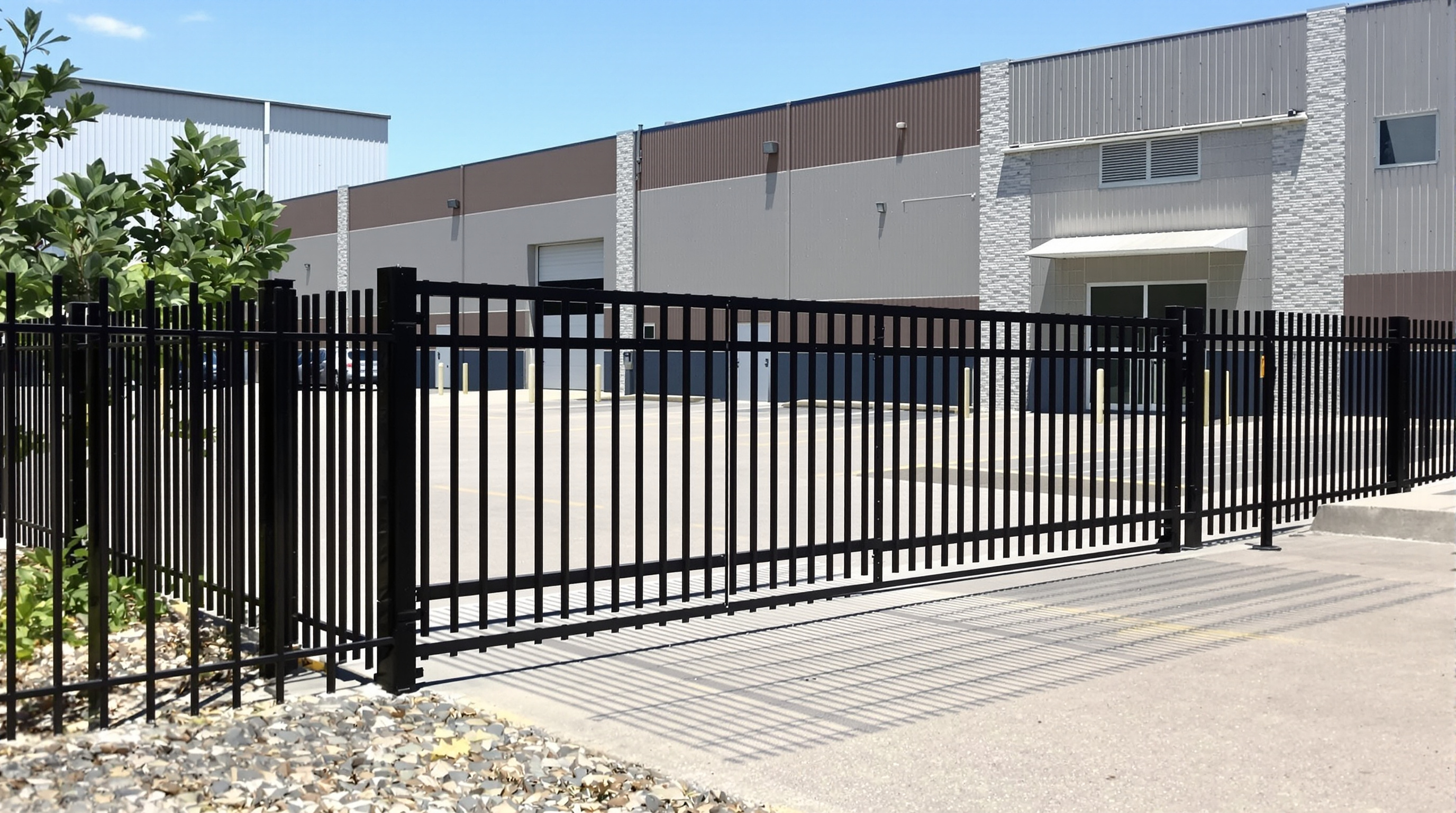 RKC Wood Care Pros crew installing a commercial chain link perimeter with 42-inch post depth in Kansas City