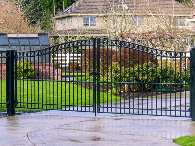 Cedar single-drive gate install in Lenexa, KS by RKC Wood Care Pros