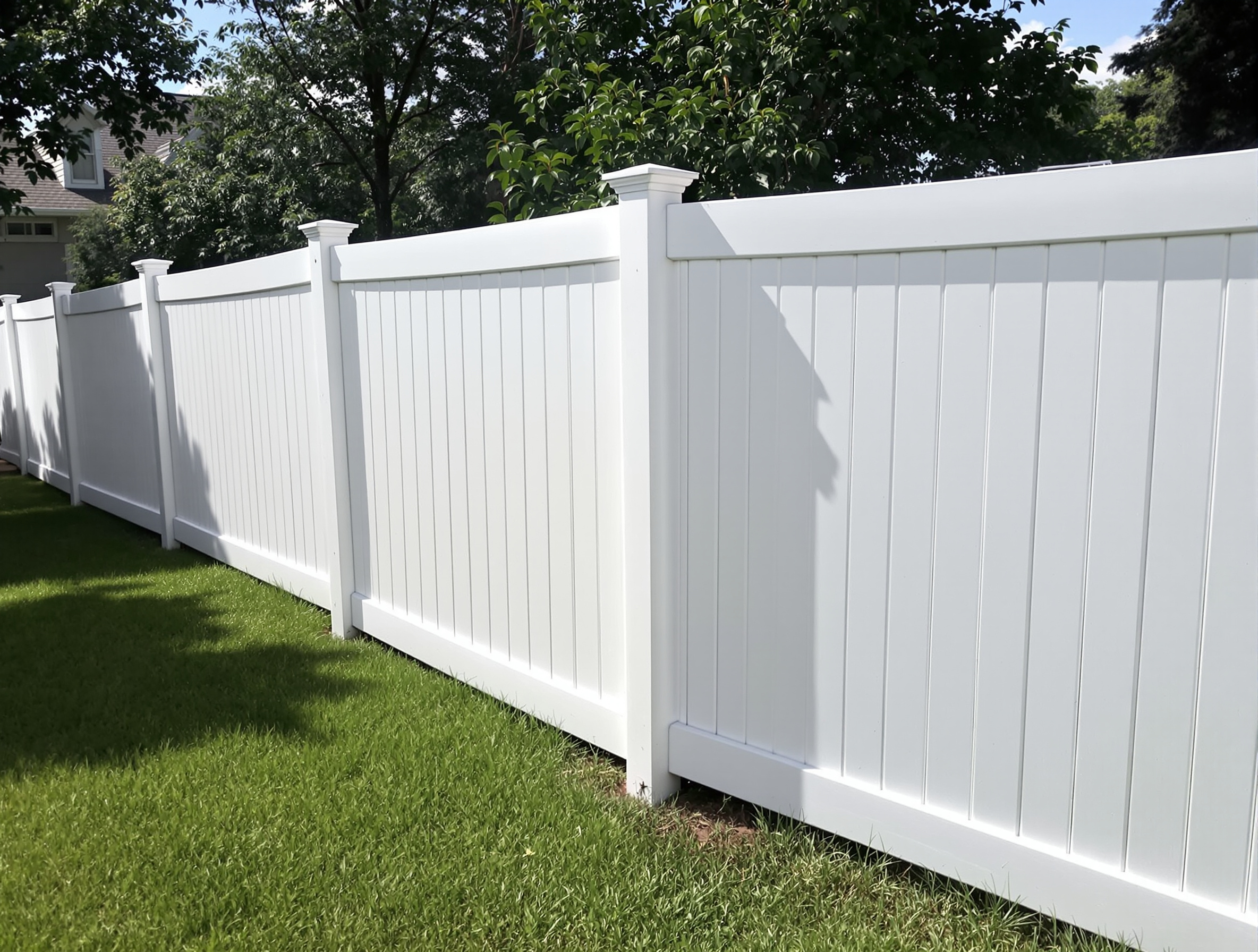 White vinyl tongue-groove privacy fence pricing — Raymore, MO — RKC Wood Care Pros